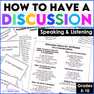 Speaking and listening activities can be fun, engaging, and non-threatening.