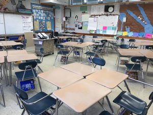 Arranging your classroom desks in small groups of 3-4 allows many options for work time.