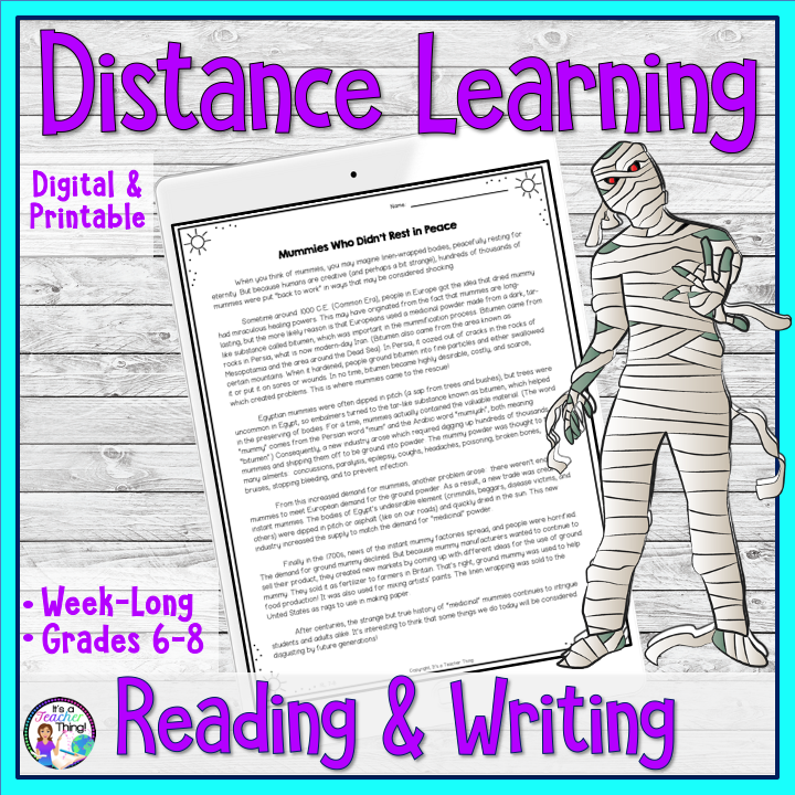 This complete reading comprehension unit is week-long and covers reading comprehension, mentor sentences, vocabulary work, and writing.