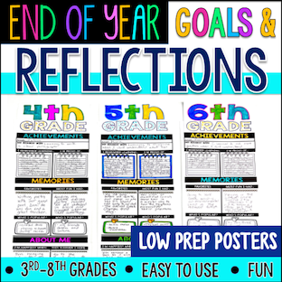 End of the year reflection posters are a low-stress activity that won't take much teacher time,!