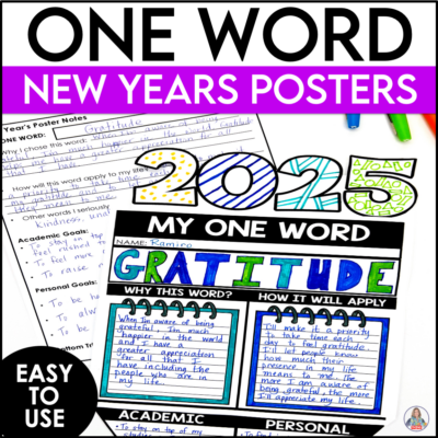 One word posters are perfect for January in the classroom. Great back to school or New Year's activity.